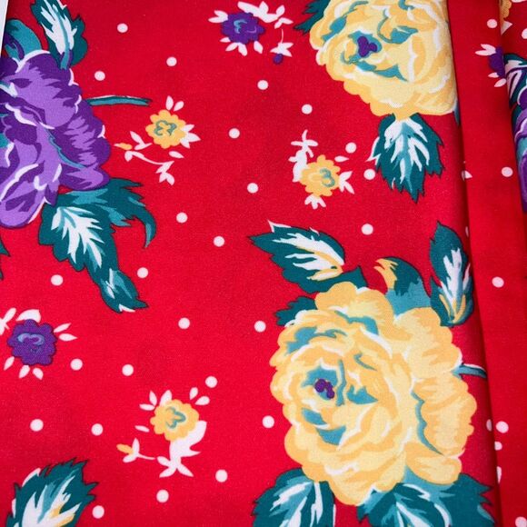 The Coffee Club House Dress Womens 18 Mumu Red Floral Housedress Caftan Kimono - Picture 6 of 11